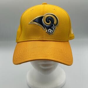 NFL New Era LA Rams Baseball Hat Fitted Yellow Sz Medium-Large